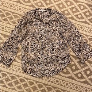 Collective Concepts Animal Print Button Up Blouse